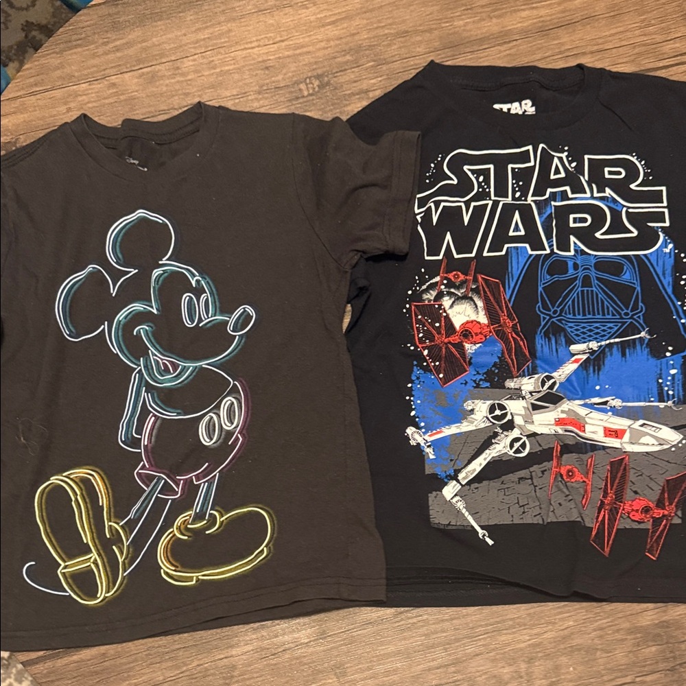 Disney & Star Wars Kids Black Graphic Tee Set